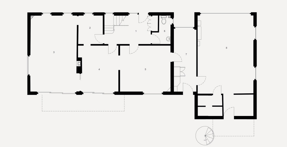 First floor plan of Samarkand house, Buckinghamshire.